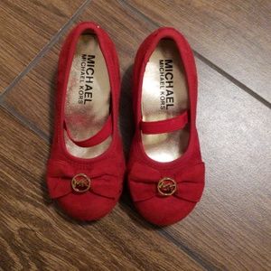 Michael Kors red velvet shoes